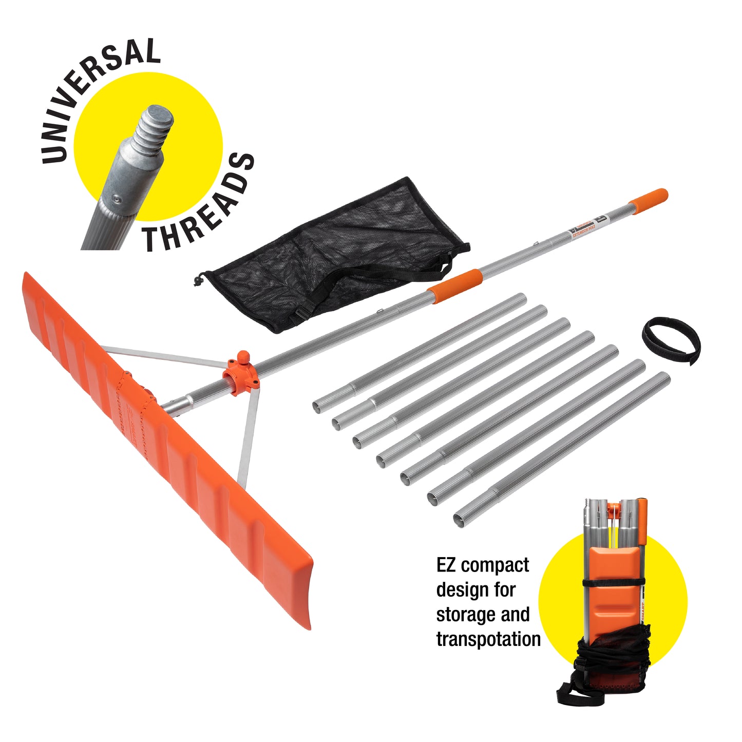 Snow Roof Rake with 16’ Pole, Box of 5